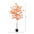 Nearly Natural 6ft Autumn Paper Birch Artificial Fall Tree in Orange