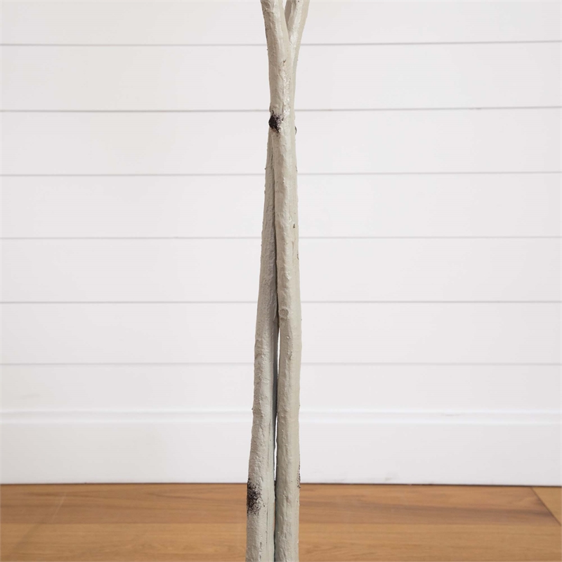 Nearly Natural 6ft Autumn Paper Birch Artificial Fall Tree in Orange