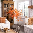 Nearly Natural 6ft Autumn Paper Birch Artificial Fall Tree in Orange