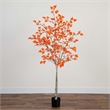 Nearly Natural 6ft Autumn Paper Birch Artificial Fall Tree in Orange