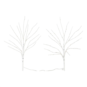 Nearly Natural 24&quot Pre-Lit White Birch Branches with 80 Warm White LED Set of 2