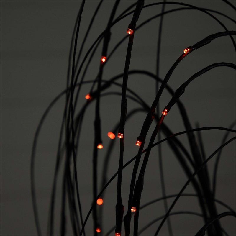 Nearly Natural 4ft Pre-Lit Halloween Black Willow Fall Tree w/ 120 LED Light
