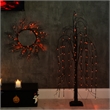 Nearly Natural 4ft Pre-Lit Halloween Black Willow Fall Tree w/ 120 LED Light