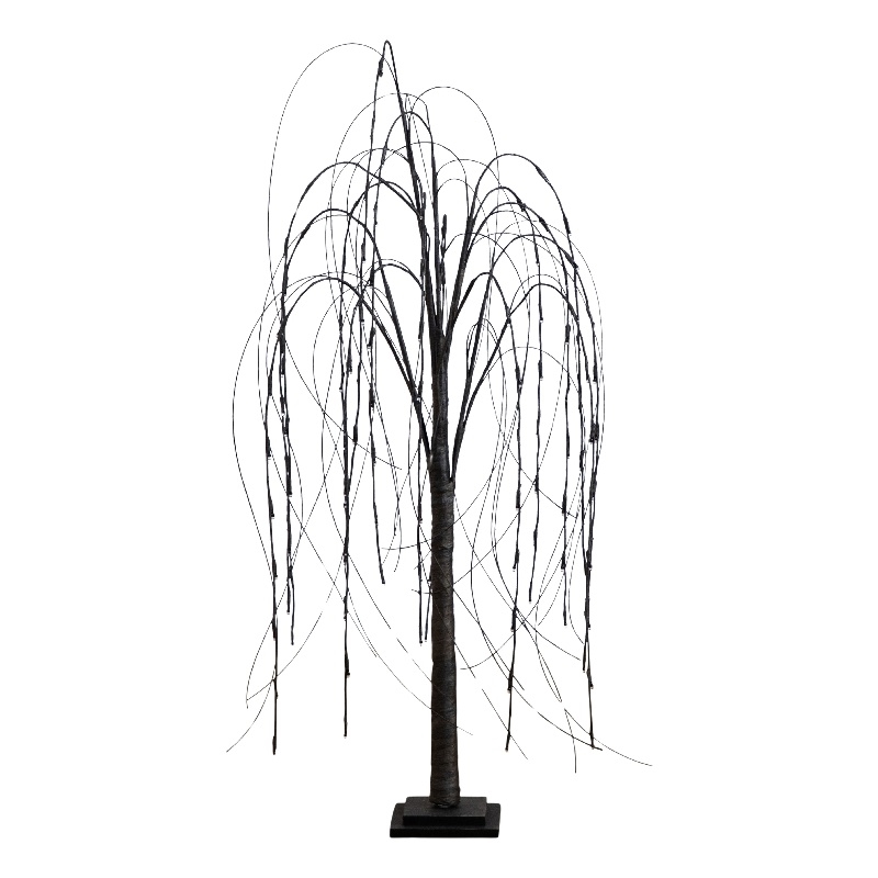 Nearly Natural 4ft Pre-Lit Halloween Black Willow Fall Tree w/ 120 LED Light