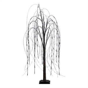 Nearly Natural 4ft Pre-Lit Halloween Black Willow Fall Tree w/ 120 LED Light