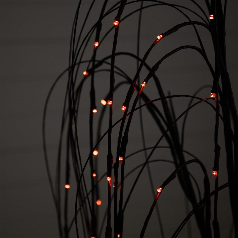 Nearly Natural 5ft Pre-Lit Halloween Black Willow Fall Tree w/ 144 LED Light