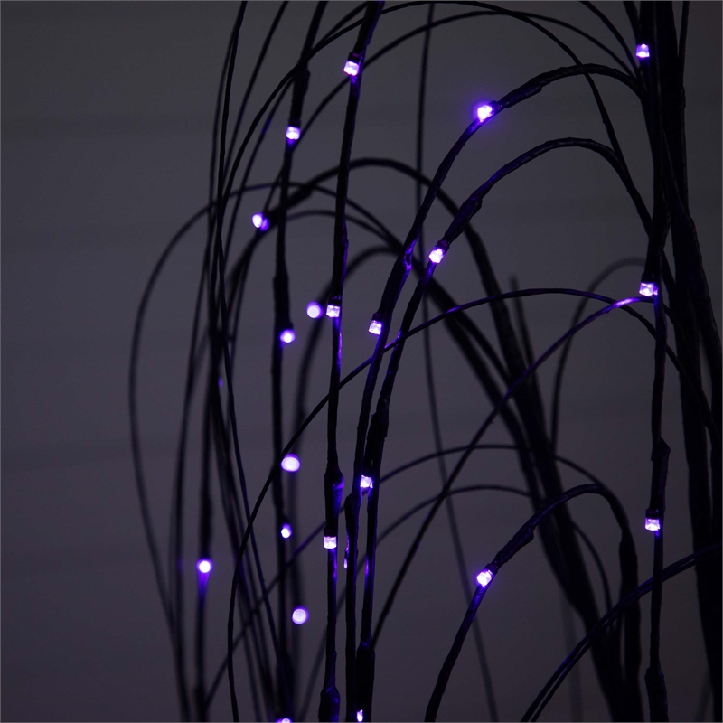 Nearly Natural 5ft Pre-Lit Halloween Black Willow Fall Tree w/ 144 LED Light