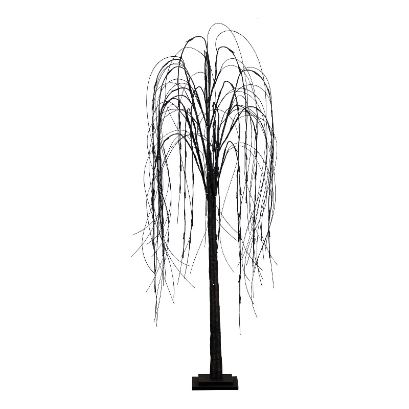 Nearly Natural 5ft Pre-Lit Halloween Black Willow Fall Tree w/ 144 LED Light
