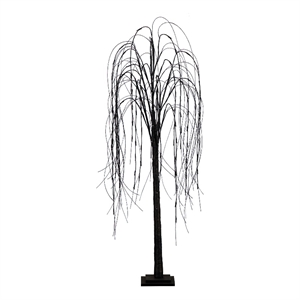 Nearly Natural 5ft Pre-Lit Halloween Black Willow Fall Tree w/ 144 LED Light