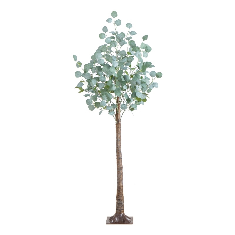Nearly Natural 5ft Lighted Artificial Eucalyptus Tree w/ 300 Warm White LED