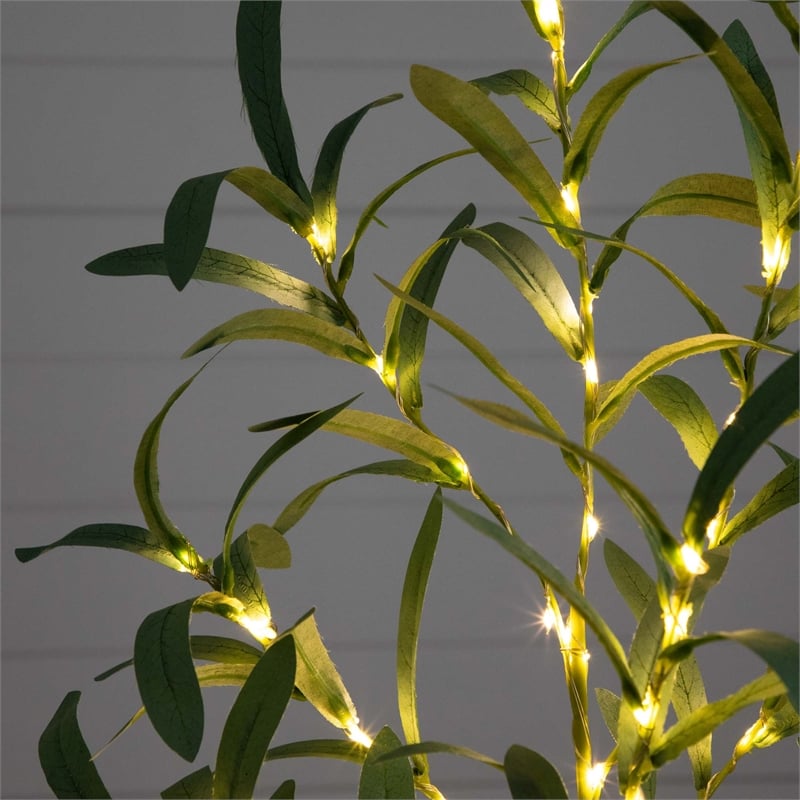 Nearly Natural 2ft Lighted Artificial Olive Tree with 60 Warm White LED Lights