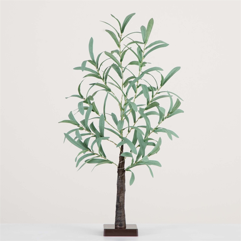 Nearly Natural 2ft Lighted Artificial Olive Tree with 60 Warm White LED Lights