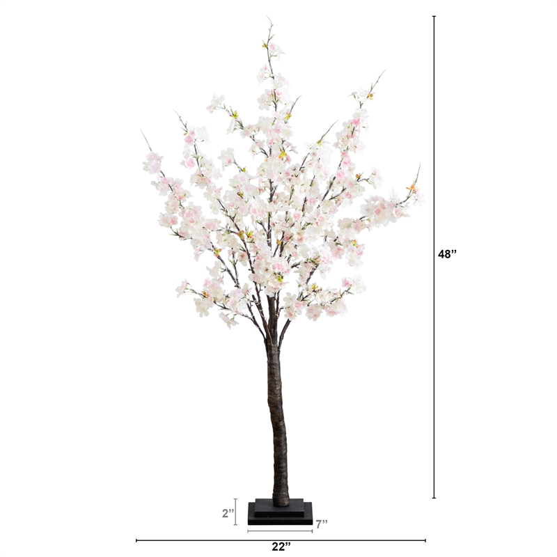 Nearly Natural 4ft Lighted Artificial Cherry Blossom Tree w/210 WarmWhite LED