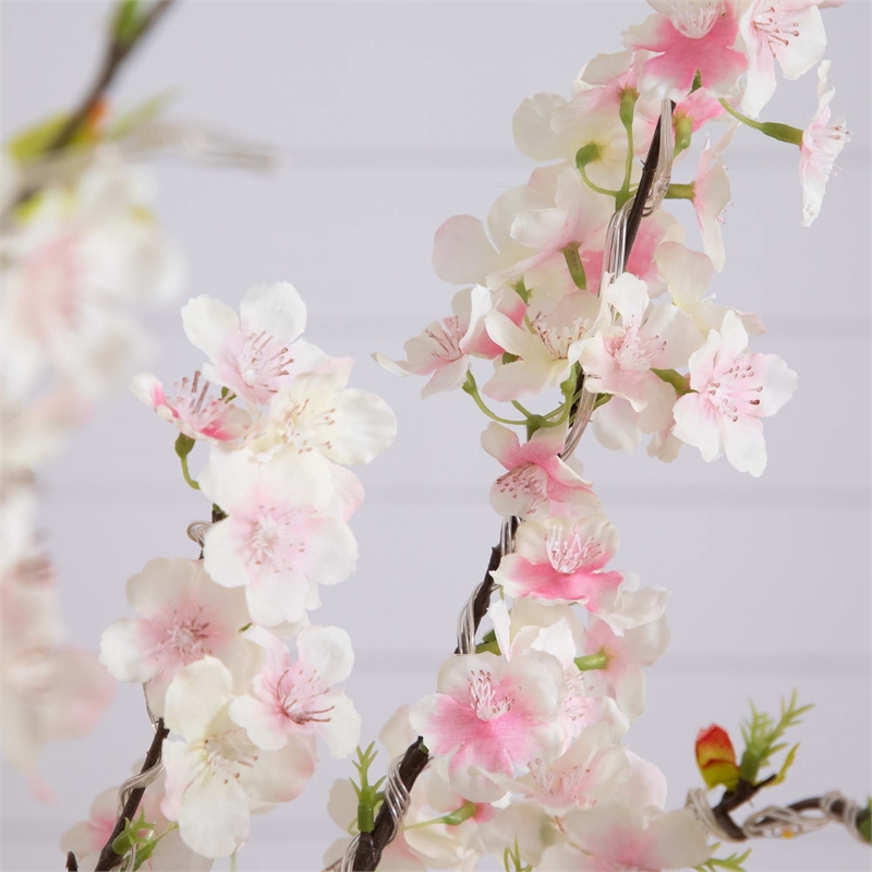 Nearly Natural 4ft Lighted Artificial Cherry Blossom Tree w/210 WarmWhite LED