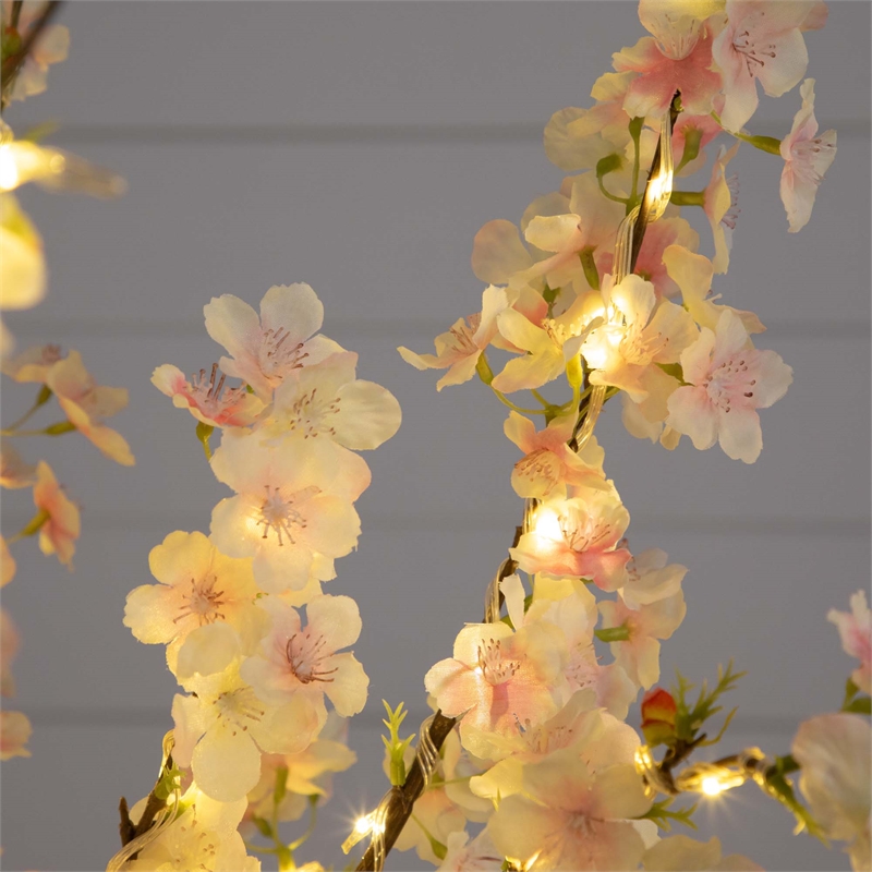 Nearly Natural 4ft Lighted Artificial Cherry Blossom Tree w/210 WarmWhite LED