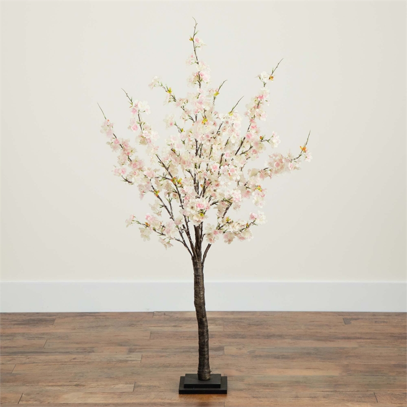 Nearly Natural 4ft Lighted Artificial Cherry Blossom Tree w/210 WarmWhite LED