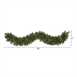 Nearly Natural 6ft White Mountain Pine Garland w/ 35 White Warm LED
