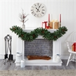 Nearly Natural 6ft White Mountain Pine Garland w/ 35 White Warm LED