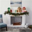 Nearly Natural 6ft Mixed Pine & Pinecone Artificial Garland w/ 35 Clear LED