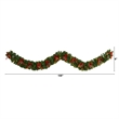 Nearly Natural 9ft Bow & Pinecone Artificial Christmas Garland w/ 35 Clear