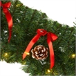 Nearly Natural 9ft Bow & Pinecone Artificial Christmas Garland w/ 35 Clear