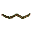 Nearly Natural 9ft Bow & Pinecone Artificial Christmas Garland w/ 35 Clear