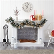Nearly Natural 6ft Flocked Mixed Pine Christmas Garland w/50 LED Lights in Green