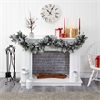 Nearly Natural 6ft Flocked Mixed Pine Christmas Garland w/50 LED Lights in Green