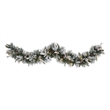 Nearly Natural 6ft Flocked Mixed Pine Christmas Garland w/50 LED Lights in Green