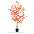 Nearly Natural 4ft Autumn Birch Artificial Fall Tree in Orange