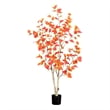 Nearly Natural 4ft Autumn Birch Artificial Fall Tree in Orange