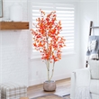 Nearly Natural 7ft Autumn Birch Artificial Fall Tree in Orange