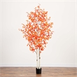 Nearly Natural 8ft Autumn Birch Artificial Fall Tree in Orange