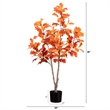 Nearly Natural 4ft Autumn Oak Artificial Fall Tree in Orange