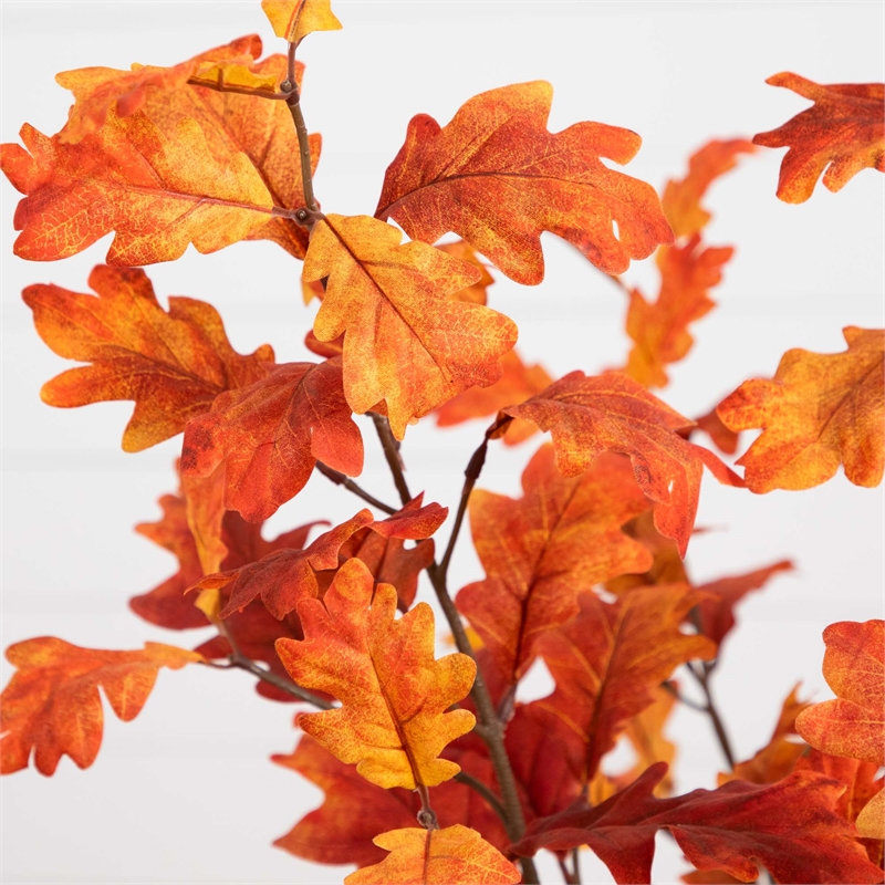 Nearly Natural 4ft Autumn Oak Artificial Fall Tree in Orange