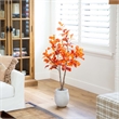 Nearly Natural 4ft Autumn Oak Artificial Fall Tree in Orange