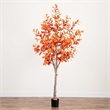 Nearly Natural 8ft Autumn Oak Artificial Fall Tree in Orange