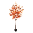 Nearly Natural 8ft Autumn Oak Artificial Fall Tree in Orange