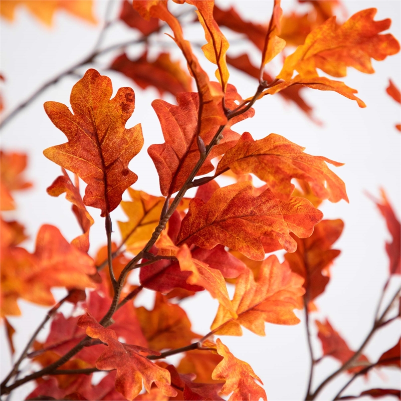 Nearly Natural 9ft Autumn Oak Artificial Fall Tree in Orange