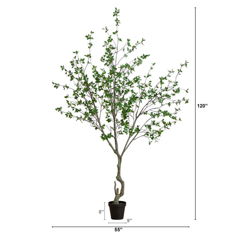 Nearly Natural 10ft Minimalist Citrus Artificial Tree in Green
