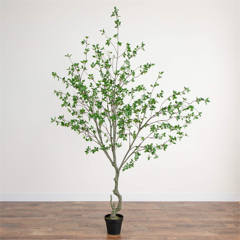 Nearly Natural 10ft Minimalist Citrus Artificial Tree in Green
