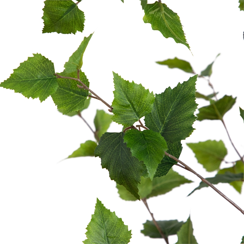 Nearly Natural 7ft Artificial Birch Tree in Green