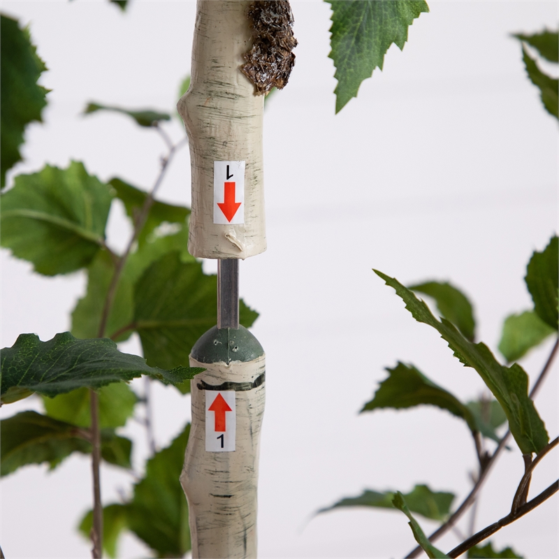 Nearly Natural 7ft Artificial Birch Tree in Green