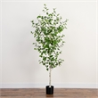 Nearly Natural 7ft Artificial Birch Tree in Green