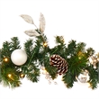 Nearly Natural 9ft Ornament & Pinecone Christmas Garland w/50 Clear LED