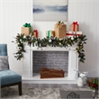 Nearly Natural 9ft Ornament & Pinecone Christmas Garland w/50 Clear LED