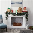 Nearly Natural 9ft Ornament & Pinecone Christmas Garland w/50 Clear LED