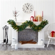 Nearly Natural 6ft Mixed Pine & Pinecone Artificial Garl w/5 Clear LED in Green
