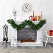 Nearly Natural 6ft Mixed Pine & Pinecone Artificial Garl w/5 Clear LED in Green