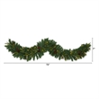 Nearly Natural 6ft Mixed Pine Christmas Garland w/ 35 Clear LED Lights